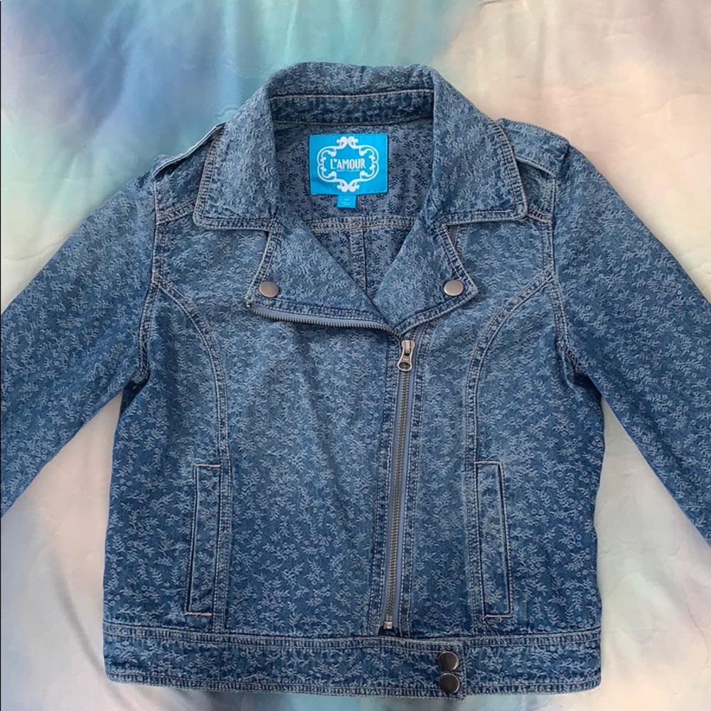 Floral print jean jacket